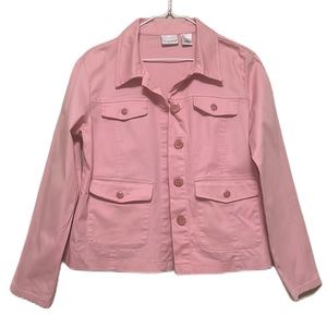 Kim Rogers, 97% Cotton, Collared, Long Sleeve Fashion Jacket, Pink, 10P